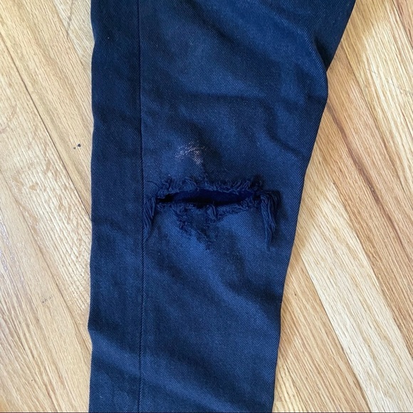 Re/Done Black High Waist Ankle Crop Distressed Jeans - Picture 10 of 10
